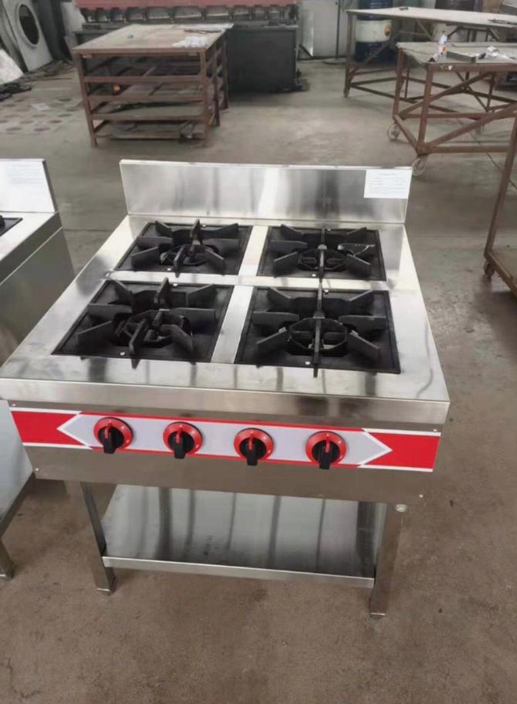 4 burner industrial Gas cooker without Oven