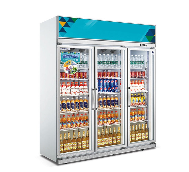 Commercial Glass Door Beverage Cooler Refrigerator