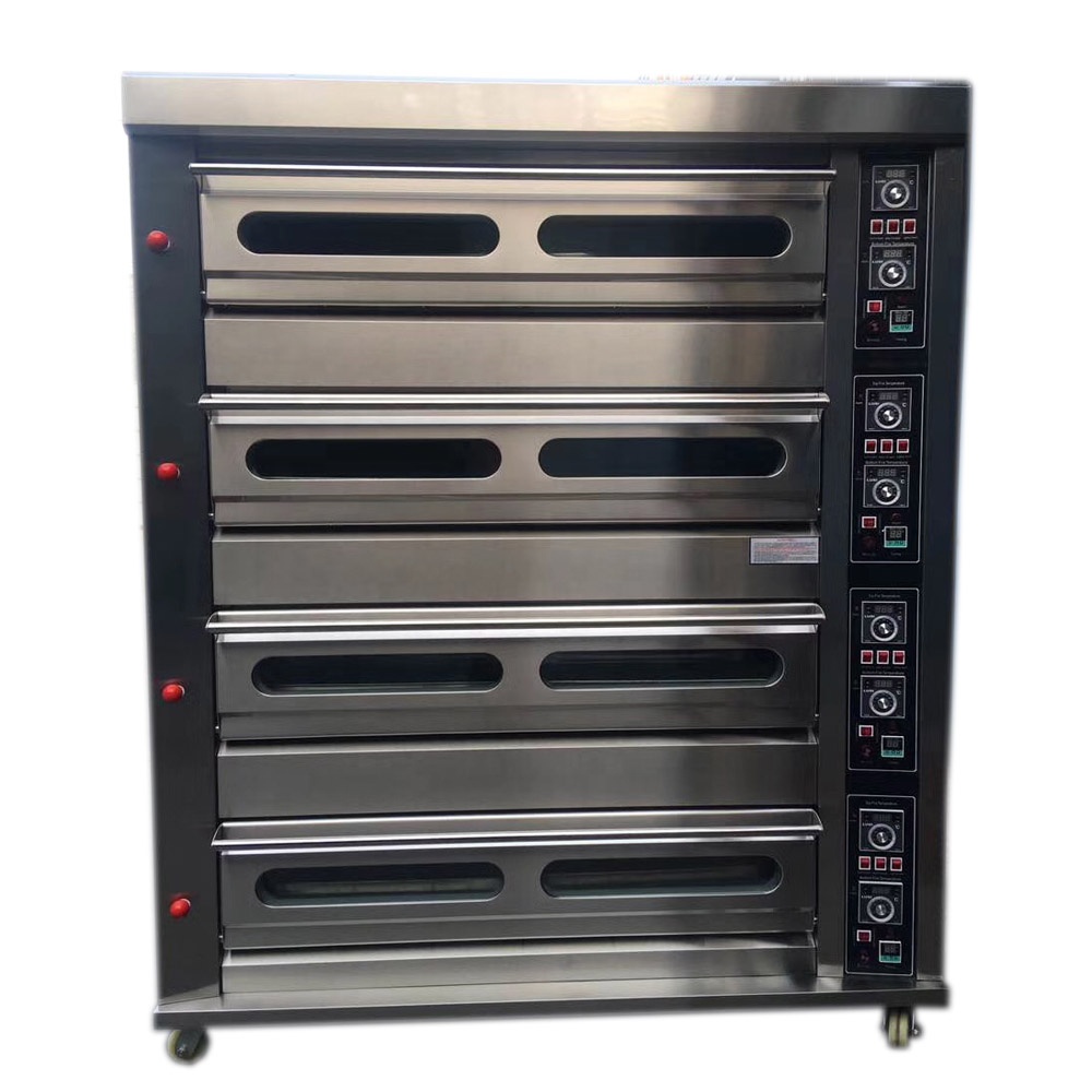 Stainless Steel 4 Deck 16 Trays Gas Deck Oven (2)