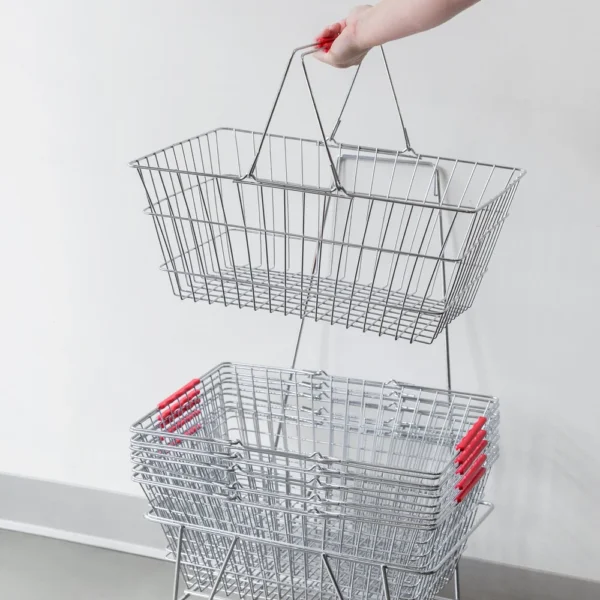 Stainless Steel Supermarket Shopping Basket - Image 2
