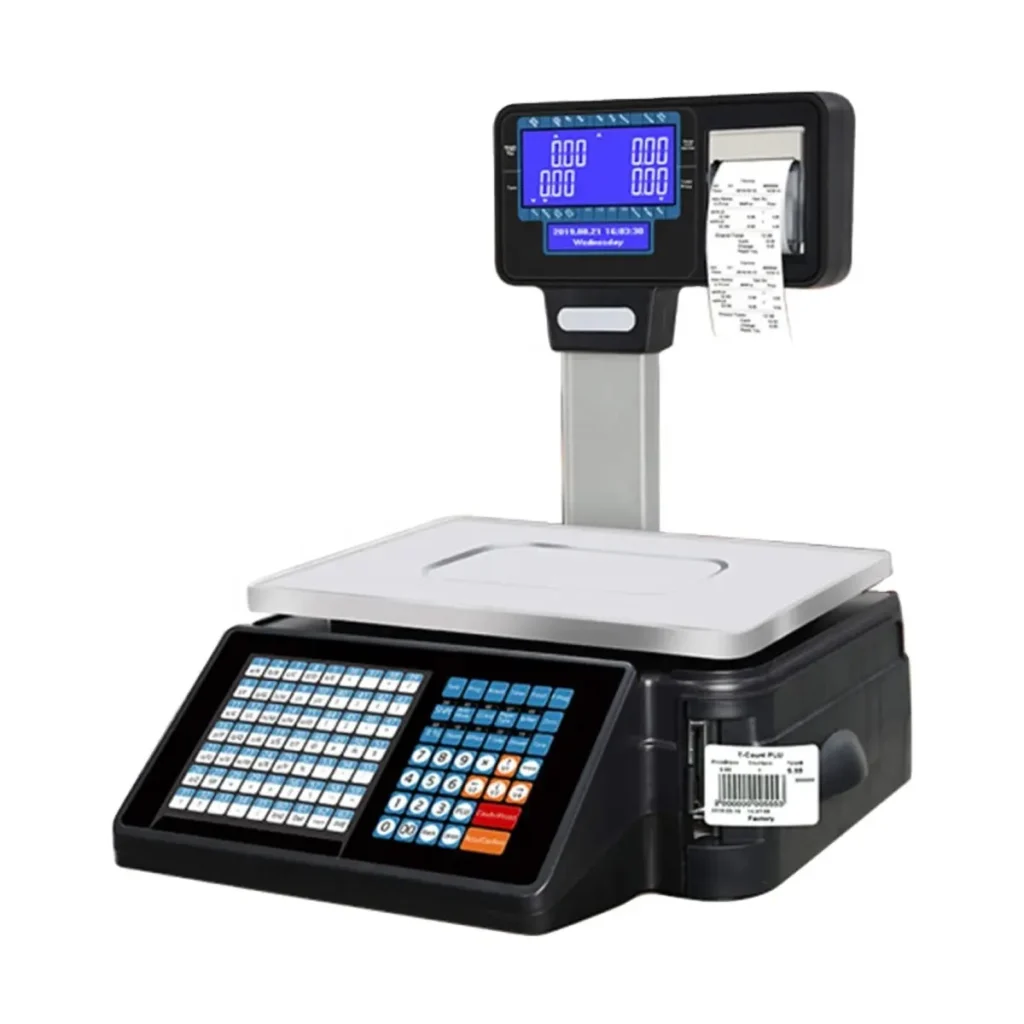 Double Printer Electronic Price Computing Labeling Scale Labels with Printer Barcode Label Printing Weighing Scales 30kg 15kg