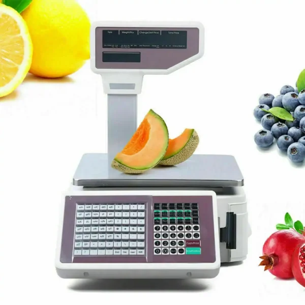 Electronic Digital Scale With Label Printer For Supermarket