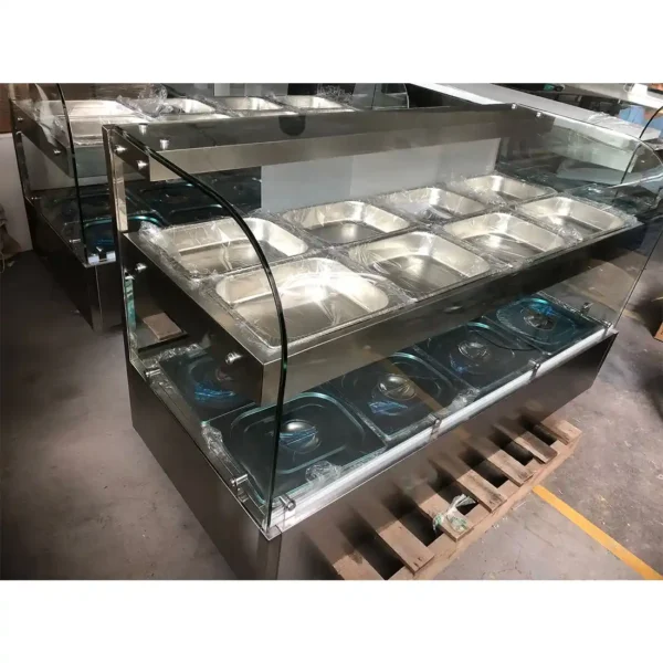 Countertop Bain Marie 2 Layers Heating Up And Down With Lamp Food Warmer